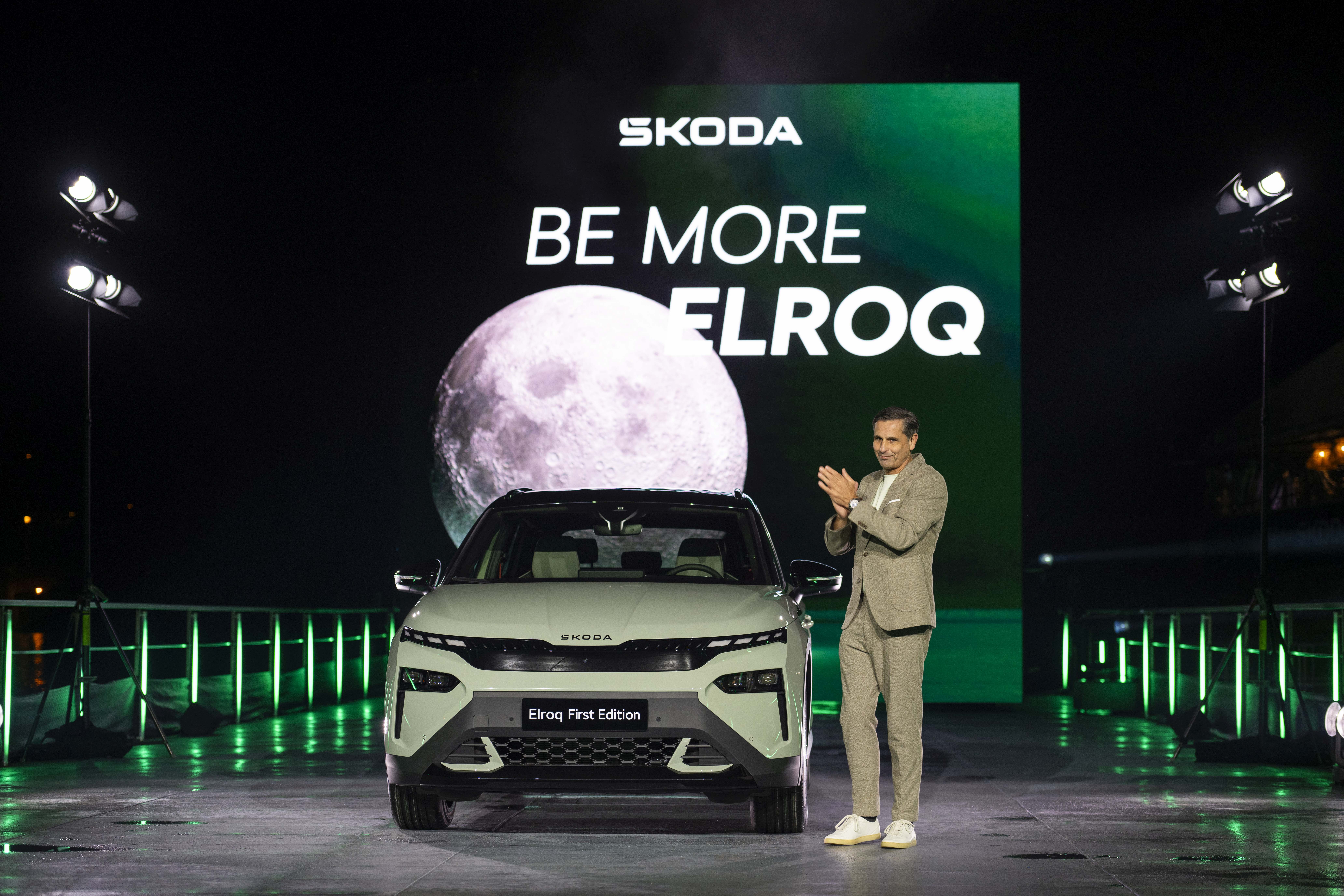 Klaus Zellmer sahnede tam elektrikli Škoda Elroq modelini tanıtırken