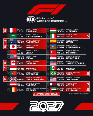 2027 F1 Takvimi Açıklandı: 24 Ayak, 10 Sprint ve Türkiye’nin Dönüşü