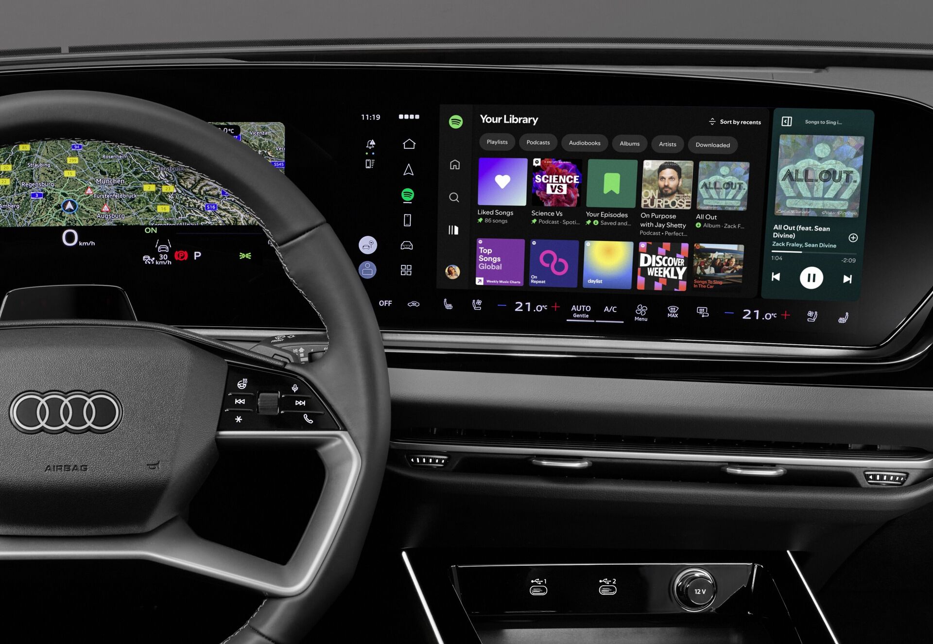 Audi Spotify Uygulaması Otomobile Yerel Olarak Geldi